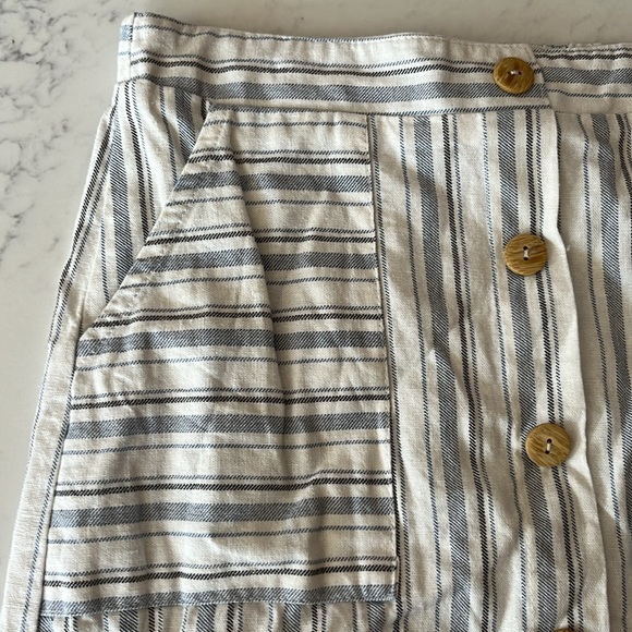 Potter’s Pot Women’s Linen Blend Striped Mini Skirt Size Small - Picture 3 of 6